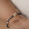 Black Beads with Silver Baby Feet Nazariya for Kids