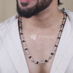 Authentic  Karungali Silver Mala (Perforated Oval Beads)