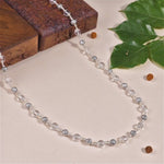 Sphatik with Om Silver Beads Mala