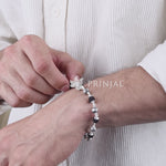 Black Rudraksha with Om Silver Bracelet