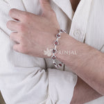 Rudraksha Capping Silver Bracelet