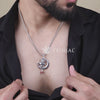 Shiva Trishul with Moon Rudraksha Silver Pendant