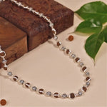 Rudraksha Capping Silver Mala (Om Beads)