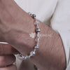 Authentic Sphatik Diamond Cut Beads With Om Silver Beads Bracelet