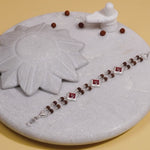 Original Rudraksha Om Three Rhombus Double Line Bracelet