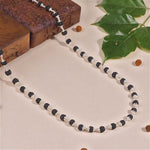 Black Rudraksha Silver Mala
