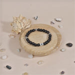 Ebony Karungali with Om Namah Shivay Silver Beads Bracelet