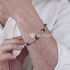 Karungali with Heavy Bead Silver Bracelet