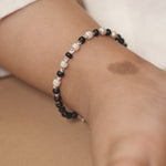 Real Black and Silver Beads Pattern Nazariya for Kids