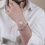 Rudraksha With Shree Hari Silver Bead Bracelet