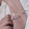Premium Rudraksha with Sphatik Diamond Cut Beads Silver Bracelet