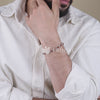 Pure 92.5 Silver Round Frame Rudraksha Bracelet