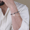 Karungali with Triangle Beads Silver Bracelet