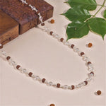 Rudraksha with Sphatik Diamond Cut Beads Silver Mala