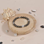 Pyrite with Om Namah Shivay Silver Beads Bracelet
