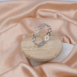 Silver Ring Cum Bracelet with Stone for Women