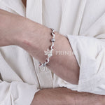 Rudraksha Capping Silver Om Namah Shivaya Silver Bracelet