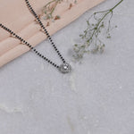 Solitaire Round Shape Mangalsutra in Silver 92.5