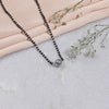 Real Black Beads Mangal Sutra with Silver Circular Pendant for Women