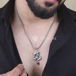 Ganesha Shivling Rudraksha Silver Pendant