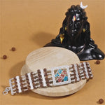 Rudraksha Silver Jay Thakar Five Lines Bracelet