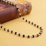 5-6 mm Rudraksha with Karungali Beads Silver Mala