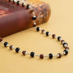 7-8 mm Rudraksha with Karungali Beads Silver Mala